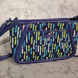 Vera Bradley Katarina Showers Crossbody Bag Blue‎ Green Purse Retired Quilted